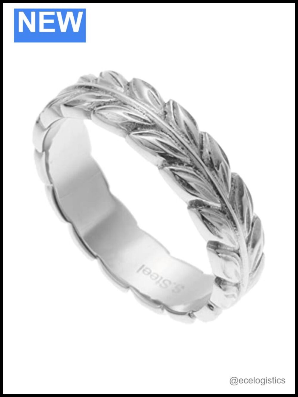 Maile Leaf Hawaiian Ring Surgical Stainless Steel 316L